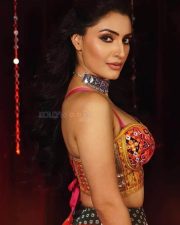 Hot Shivangi Verma in a Multi Coloured Designer Lehenga Gown with a Sleeveless Deep Neck Top Photos 04