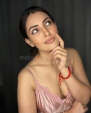 Hot Shivangi Verma in a Pink Satin Night Dress Pictures 01