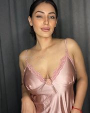 Hot Shivangi Verma in a Pink Satin Night Dress Pictures 03