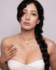 Miss Indian UK Niharica Raizada in a White Corset Strapless Top Pictures 01