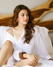 Photogenic Actress Vidhi Yadav in a White Sheer Shirt and Denim Shorts Photos 10