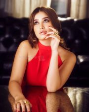 Ravishing Rasha Thadani in a Red Cutout Halter Neck Jumpsuit Photos 01