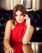 Ravishing Rasha Thadani in a Red Cutout Halter Neck Jumpsuit Photos 03