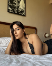 Sensual Actress Shivangi Verma in a Printed Bralette and Black Skirt Photos 05