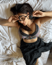 Sensual Actress Shivangi Verma in a Printed Bralette and Black Skirt Photos 07