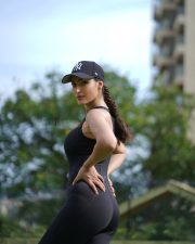 Sexy Shivangi Verma in a Black Reebok Bodysuit Pictures 02