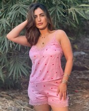 Sexy Shivangi Verma in a Pink Printed Pyjama Set Photos 01