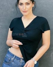 Stunning Shivangi Verma in a Black T Shirt and Jeans Photos 03