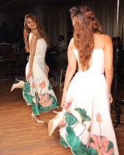 Whimsical Actress Rasha Thadani in a White Lotus Floral Printed Skirt with Corset Top Photos 09