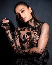 Bhanupriya Bhooter Hotel Actress Mimi Chakraborty in a Deep Wine Colored Velvet Saree with a Sleeveless Velvet Blouse Photos 05