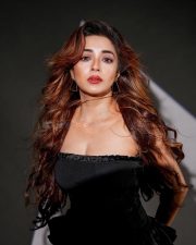 Glamorous Tina Datta in a Black Strapless Corset Top with a Ruffled Skirt Pictures 01