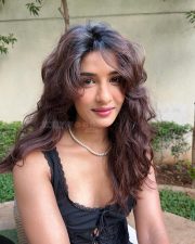 Sexy Marathi Actress Neha Khan in a Black Lace Corset Top with a White Skirt Photos 02