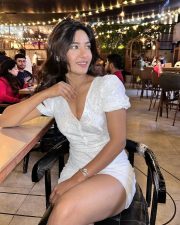 Sexy Neha Khan in a White Mini Dress Pictures 02