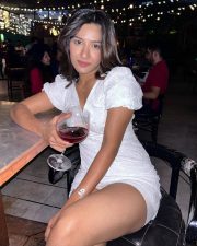 Sexy Neha Khan in a White Mini Dress Pictures 03