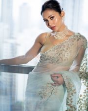 Stunning Mimi Chakraborty in a Transparent Saree with Sleeveless Blouse Pictures 04