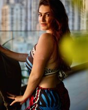 Bold Shivaleeka Oberoi in a Black and Blue Halter Neck Top with a Vibrant Floral Skirt Photos 01