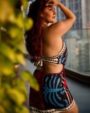 Bold Shivaleeka Oberoi in a Black and Blue Halter Neck Top with a Vibrant Floral Skirt Photos 04