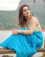 Legally Veer Actress Priyanka Rewri Sexy in a Blue Long Dress Pictures 02