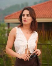 Sexy Hot Priyanka Rewri in a White Sleeveless Crop Top and Brown Tie Up Skirt Photos 01