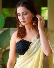 Sexy Priyanka Rewri in a Black Bralette and See Through Saree Photos 03