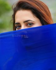 Sexy Priyanka Rewri in a Blue Georgette Saree Pictures 02