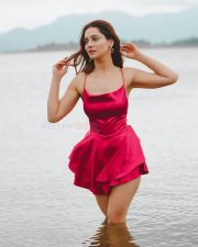 Sexy Priyanka Rewri in a Red Spaghetti Straps Mini Dress Photos 01