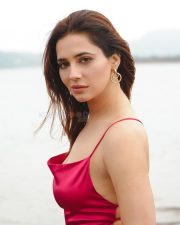 Sexy Priyanka Rewri in a Red Spaghetti Straps Mini Dress Photos 03