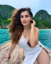 Sexy Shivaleeka Oberoi in a Leopard Print Bikini top with a White Sarong Photos 02