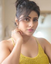 Sexy Aparna Dixit in a Yellow Crochet Pictures 03