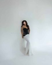 Glamorous Nidhi Shah in a Black and White Off Shoulder Mermaid Gown Pictures 09