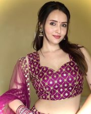 Actress Varsha Rekhate in Pink Lehenga Choli Photos 04