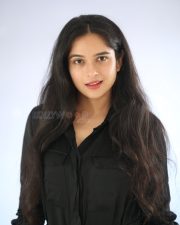 Actress Sanchi Kashyap in a Black Button Up Maxi Dress Pictures 03