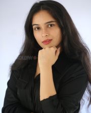 Actress Sanchi Kashyap in a Black Button Up Maxi Dress Pictures 11
