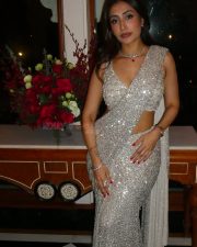 Akasam Daati Vastaava Actress Dhanashree Verma in a silver sequined sleeveless dress photos 03