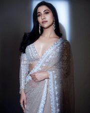 Bengali Bombshell Rukmini Maitra in a Silver Sequenced Saree Photos 02