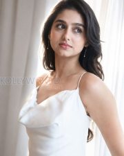 Graceful Actress Anaswara Rajan in a White Satin Slip Dress Photos 01 Graceful Actress Anaswara Rajan in a White Satin Slip Dress Photos 01