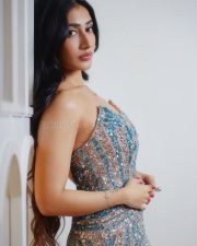 Love Sex Aur Dhokha 2 Actress Dhanashree Verma in a Silver Sequin Strapless Mini Bodycon Dress with a V Neckline Photos 01