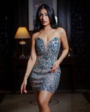 Love Sex Aur Dhokha 2 Actress Dhanashree Verma in a Silver Sequin Strapless Mini Bodycon Dress with a V Neckline Photos 05