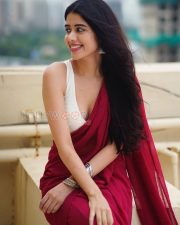 Radiant Actress Aarti Chikara in a Crimson saree and white halter blouse Photos 01 Radiant Actress Aarti Chikara in a Crimson saree and white halter blouse Photos 01