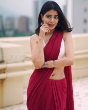 Radiant Actress Aarti Chikara in a Crimson saree and white halter blouse Photos 07 Radiant Actress Aarti Chikara in a Crimson saree and white halter blouse Photos 07