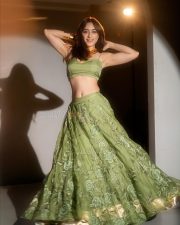 Rose Garden Actress Niyati Fatnani in a Sexy Green Lehenga Photos 05