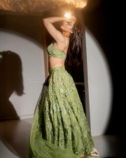 Rose Garden Actress Niyati Fatnani in a Sexy Green Lehenga Photos 06