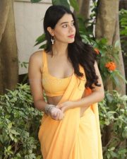 Sexy Aarti Chikara in a Yellow Saree with a Sleeveless Yellow Blouse Photos 02