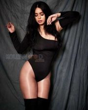 Sexy Soundarya Sharma in a Black Monokini Photos 01