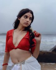Yaariyan 2 Actress Anaswara Rajan Sexy in Red Blouse Photoshoot Stills 01