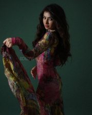 Dhurandhar Actress Sara Arjun in a Vibrant Abstract Floral Printed Maeva Dress Photos 03