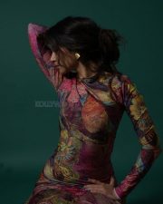 Dhurandhar Actress Sara Arjun in a Vibrant Abstract Floral Printed Maeva Dress Photos 04