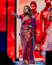 Divya Spandana in a Traditional Saree Photos 05