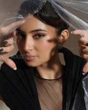Enigmatic Actress Sara Arjun in a Black Avant Garde Structured Top Photos 08
