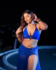 Stunning Tanya Chaudhari in a Two Piece Bright Blue Bikini Halter Neck Top with a Deep Cleavage and High Cut Bikini Bottom and a Sarong Photos 02 Stunning Tanya Chaudhari in a Two Piece Bright Blue Bikini Halter Neck Top with a Deep Cleavage and High Cut Bikini Bottom and a Sarong Photos 02